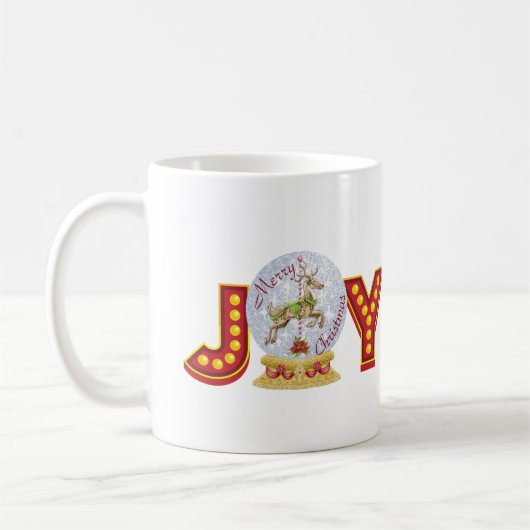 Weihnachtsschneeglobe Rentierschneeflocken Kaffeetasse (Links)
