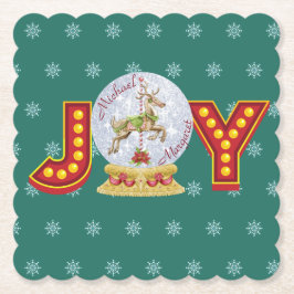 Weihnachtsschneeglobe Rentierschneeflocken Untersetzer