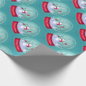 Weihnachtsschneeglobe Schneemann mit Kardinal Rote Geschenkpapier (Ecke)