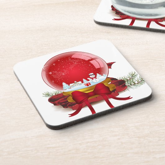 Weihnachtsschneeglobe Untersetzer (Linke Seite)