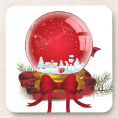 Weihnachtsschneeglobe Untersetzer (Vorderseite)