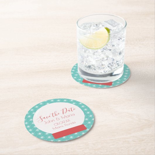 Weihnachtsschneeglocken Save the Date Runde Runder Pappuntersetzer (Vor Ort)