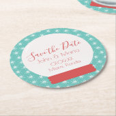 Weihnachtsschneeglocken Save the Date Runde Runder Pappuntersetzer (Angewinkelt)