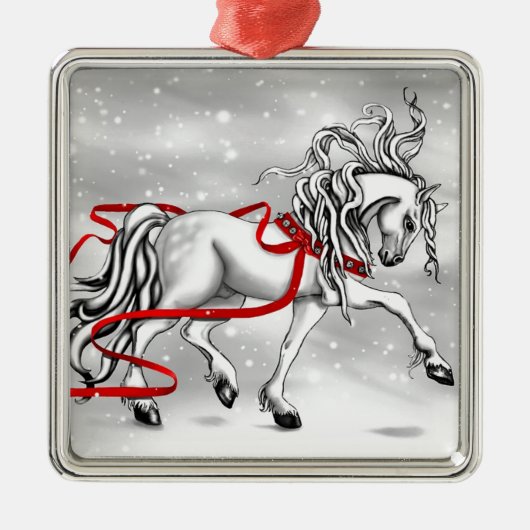 Weihnachtsschneeglocken Silbernes Ornament (Vorne)