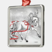 Weihnachtsschneeglocken Silbernes Ornament (Links)