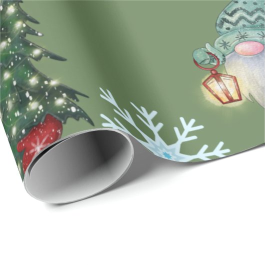 Weihnachtsschneegnome Geschenkpapier (Rolleneckpunkt)