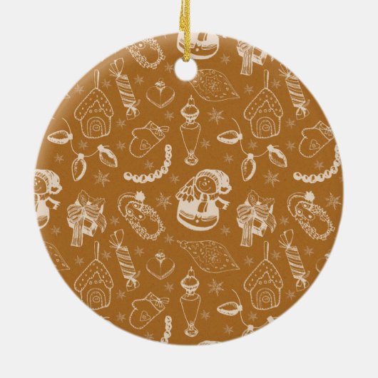 Weihnachtsschneehandgezeichnet Keramik Ornament (Hinten)