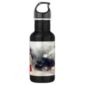 Weihnachtsschneehaus Edelstahlflasche (Vorderseite)