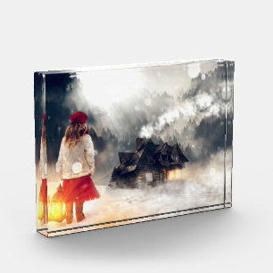 Weihnachtsschneehaus Fotoblock
