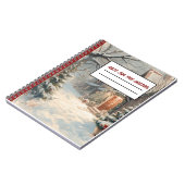 Weihnachtsschneehaus-Notebook, Holiday Snowy Cotta Notizblock (Linke Seite)