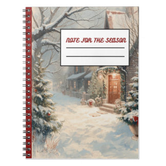 Weihnachtsschneehaus-Notebook, Holiday Snowy Cotta Notizblock