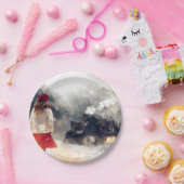 Weihnachtsschneehaus Pappteller (Party)