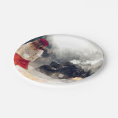 Weihnachtsschneehaus Pappteller (Schrägansicht)