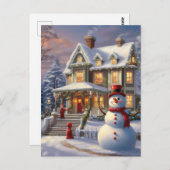 Weihnachtsschneehaus Postkarte (Vorne/Hinten)
