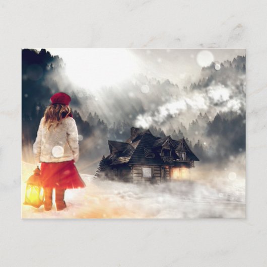 Weihnachtsschneehaus Postkarte (Vorderseite)