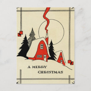 Weihnachtsschneekabine Feiertagspostkarte