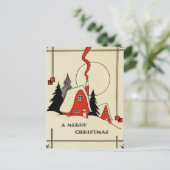 Weihnachtsschneekabine Feiertagspostkarte (Stehend Vorderseite)