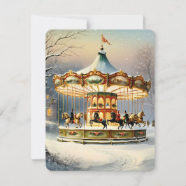 Weihnachtsschneekarussell Feiertagskarte