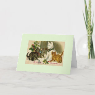 Weihnachtsschneekatze Grußkarte Feiertagskarte