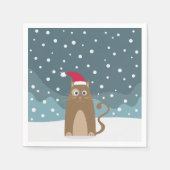 Weihnachtsschneekatze Serviette (Vorderseite)
