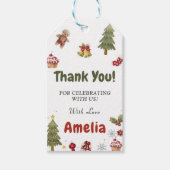 Weihnachtsschneekekekse Geburtstagsparty Geschenkanhänger (Vorderseite)