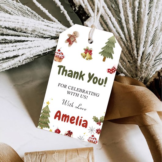 Weihnachtsschneekekekse Geburtstagsparty Geschenkanhänger