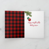 Weihnachtsschneekugel auf Kariert Karte (Innenseite)