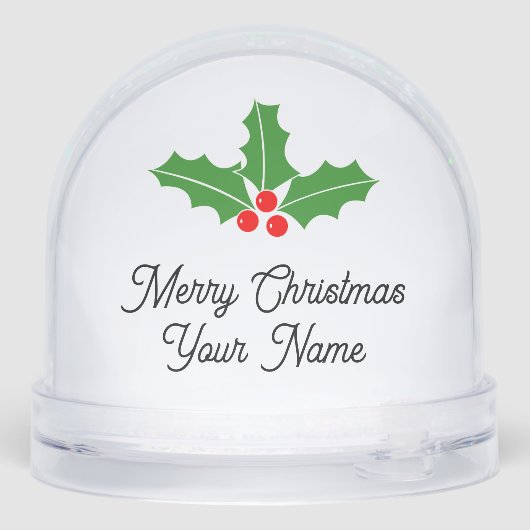Weihnachtsschneekugel mit individuellem Foto und T Schneekugeln (Rückseite)