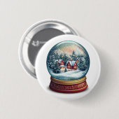 Weihnachtsschneekugel mit winziger Dorfgestaltung Button (Vorne & Hinten)