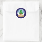 Weihnachtsschneekugel Runder Aufkleber (Tasche)