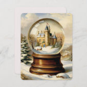 Weihnachtsschneekugel Vintag Feiertagskarte (Vorne/Hinten)