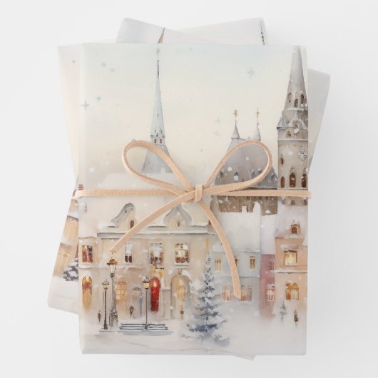 Weihnachtsschneelandschaft Geschenkpapier Set (Beispiel)