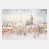 Weihnachtsschneelandschaft Geschenkpapier Set (Vorderseite)