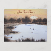 Weihnachtsschneelandschaft mit schneebedeckten Bäu Feiertagspostkarte (Vorderseite)