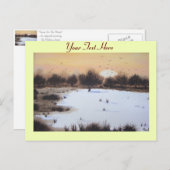 Weihnachtsschneelandschaft mit schneebedeckten Bäu Feiertagspostkarte (Vorne/Hinten)