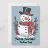 Weihnachtsschneemann7, Happy Holidays, Weihnachtsk Einladung (Vorderseite)