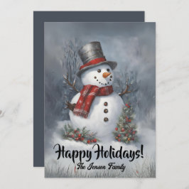 Weihnachtsschneemann8, Happy Holidays, Weihnachtsk Einladung