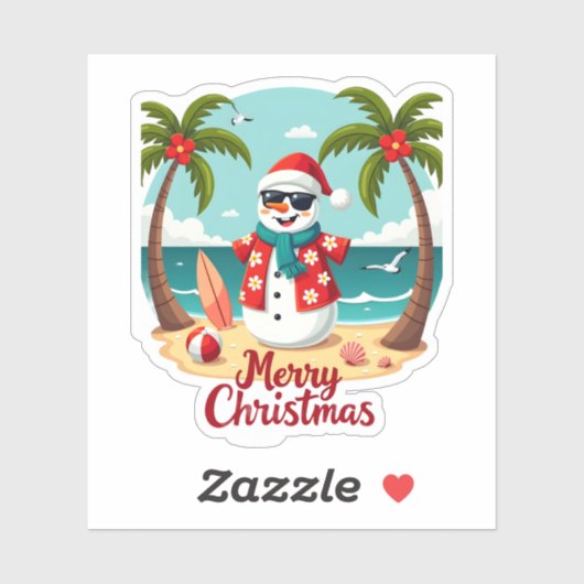 Weihnachtsschneemann (1) aufkleber (Blatt)