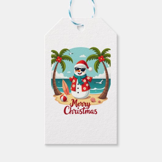 Weihnachtsschneemann (1) geschenkanhänger (Vorderseite)