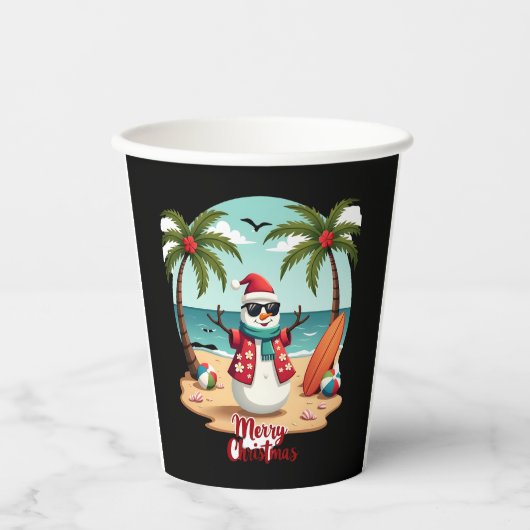 Weihnachtsschneemann (1) pappbecher (Vorderseite)