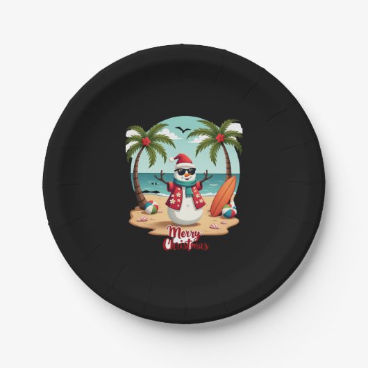 Weihnachtsschneemann (1) pappteller (Vorderseite)