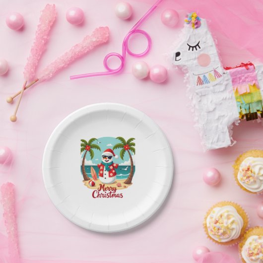 Weihnachtsschneemann (1) pappteller (Party)