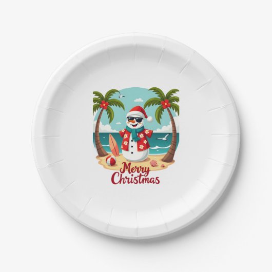 Weihnachtsschneemann (1) pappteller (Vorderseite)