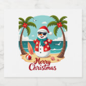 Weihnachtsschneemann (1) schaumweinetikett (Einzelnes Label)