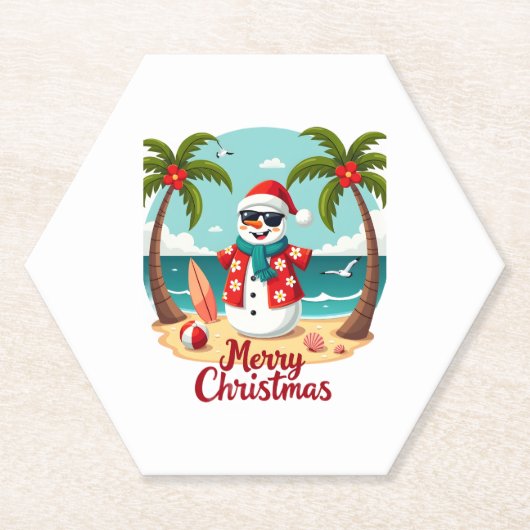 Weihnachtsschneemann (1) untersetzer (Vorderseite)