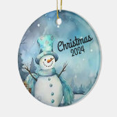 Weihnachtsschneemann 2024 keramik ornament (Links)