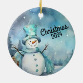Weihnachtsschneemann 2024 keramik ornament (Hinten)