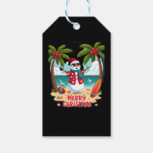 Weihnachtsschneemann (2) geschenkanhänger (Vorderseite)