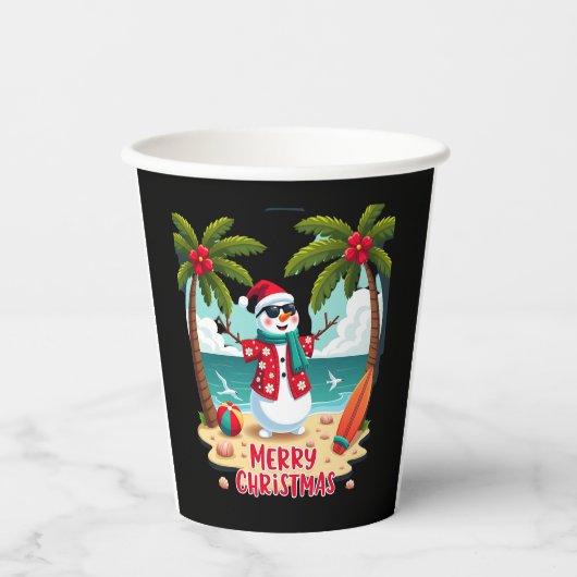 Weihnachtsschneemann (2) pappbecher (Vorderseite)