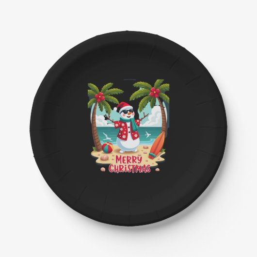 Weihnachtsschneemann (2) pappteller (Vorderseite)